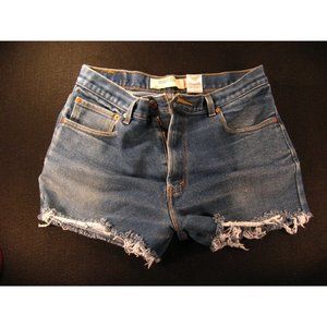 LEVIS 517 Womans CUTOFF JEANS SHORTS 33 MEASURED Daisy Dukes HIGH WAIST VINTAGE